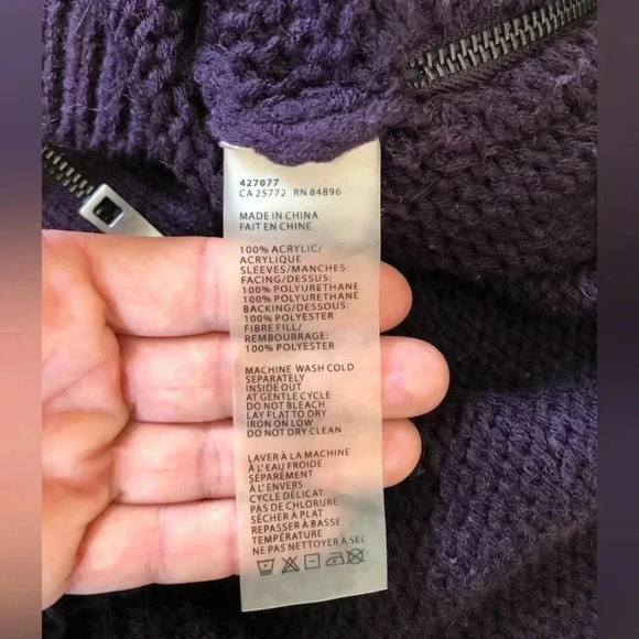 Purple Knit Cardigan with Statement  Sleeves - Picture 8 of 11